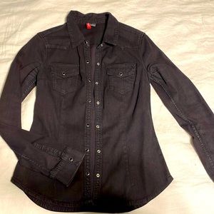 H&M button up black denim jacket
